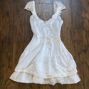 Free People Crochet Floral Cotton Eyelet Dress